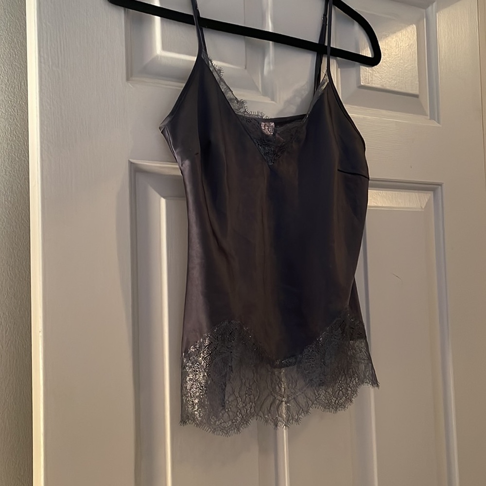 VICTORIA’S SECRET SATIN SILKY METALLIC SHIMMER LACE TANK